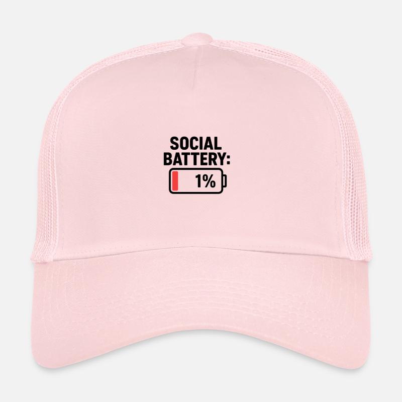 Social battery: 1% - Trucker Cap - pale pink