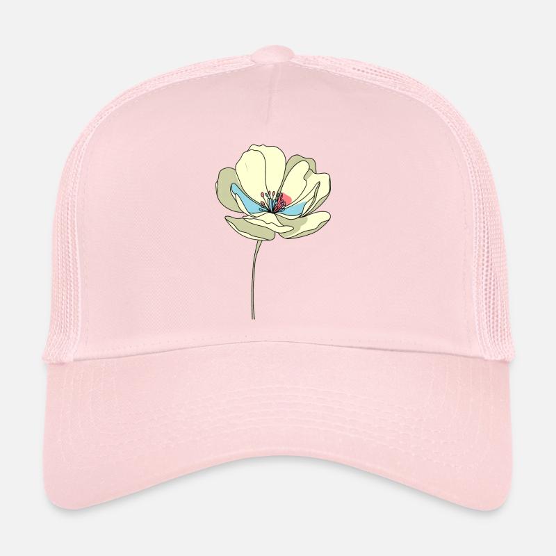 Blumenillustration Vintage Stil - Trucker Cap - Hellrosa