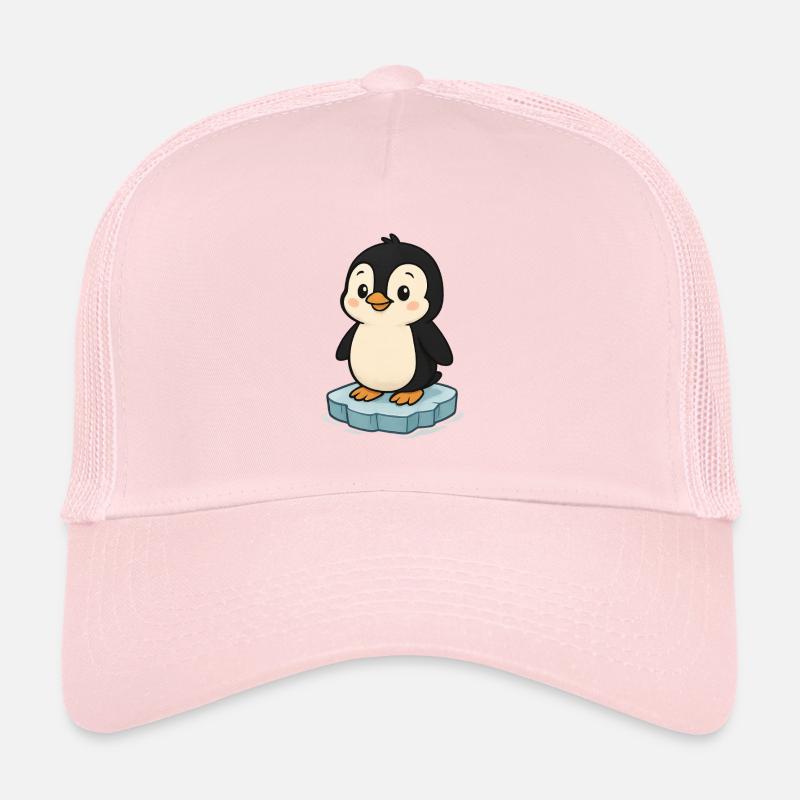 Pingouin mignon sur bloc de glace Casquette trucker 