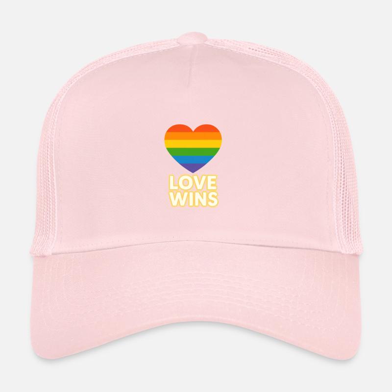 Love Wins Pride Heart Design - Trucker Cap - pale pink