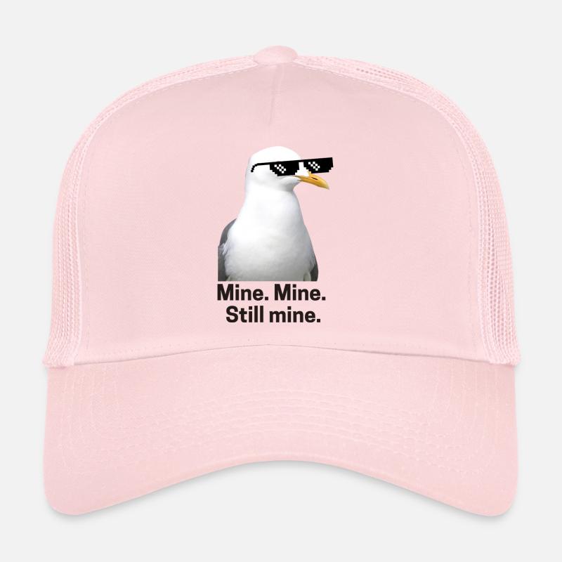 Pixelated seagull with Sunglasses Design Trucker Cap
