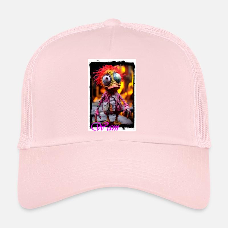 Buntes Vintage Monster Design Puppe Trucker Cap