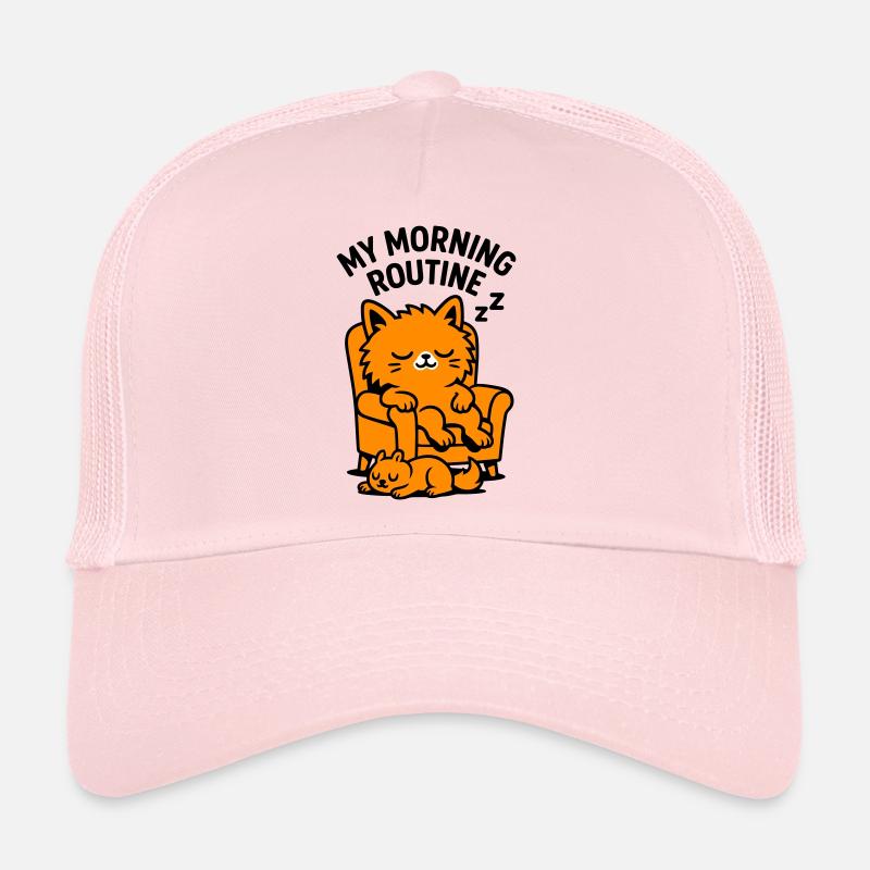 Routine matinale chat Casquette trucker 