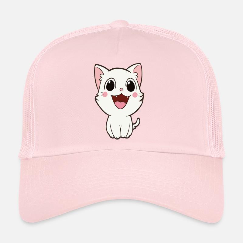 Mascotte de chaton blanc ludique Casquette trucker 
