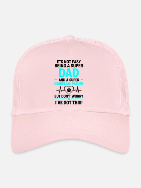 Herz + Handball – Super Papa Handball Player - Casquette trucker  - rose pâle - Devant