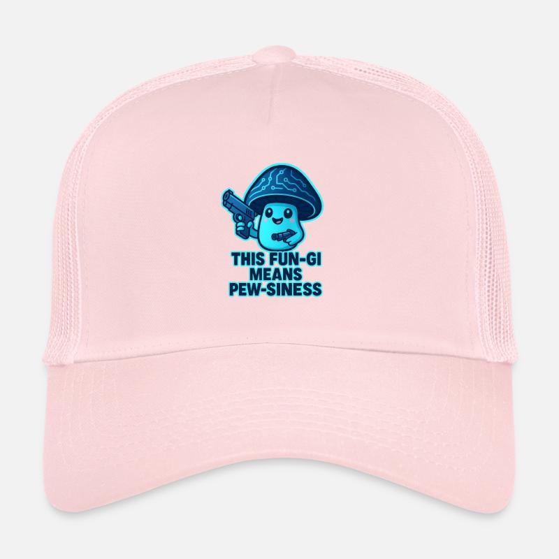 Fun-Gi Pew Pew Kawaii Mushroom Trucker Cap