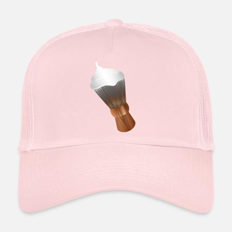 Klassischer Barber Rasierpinsel im Retro Look Trucker Cap