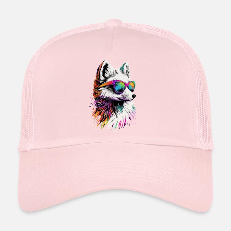 Polarfuchs Schneefuchs Eisfuchs Süßer Weißer Fuchs Trucker Cap