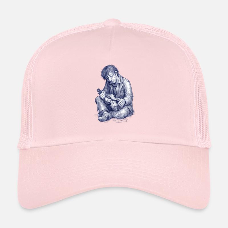 Melancholischer Leser  | Handgemalte Zeichnung  Trucker Cap