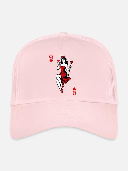 Reine du Cœur en Rouge - Casquette trucker  - rose pâle - Devant