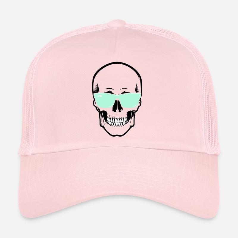 Farbverstellbare Sonnenbrille Smile Skull - Trucker Cap - Hellrosa