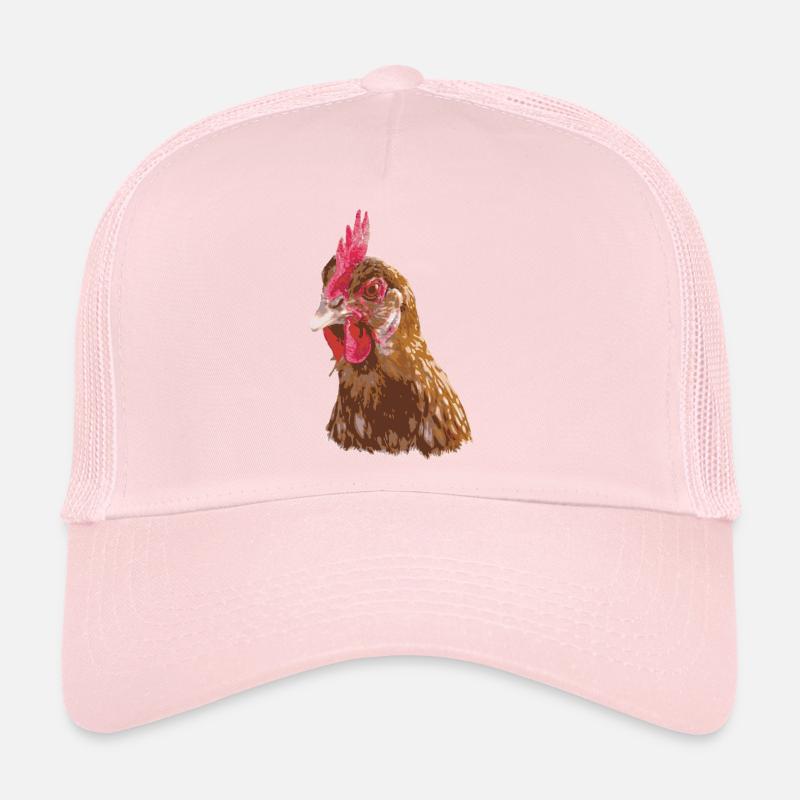 Fans de poulet - Coq - Coq - Poulet fleur - Bio Casquette trucker 