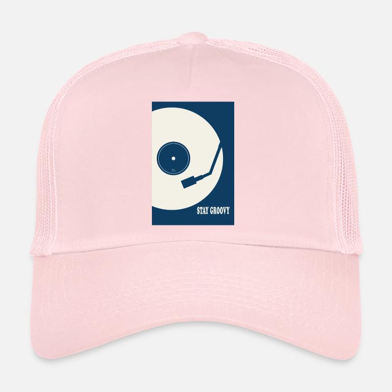 Stay Groovy – Retro Vinyl Turntable Poster Trucker Cap