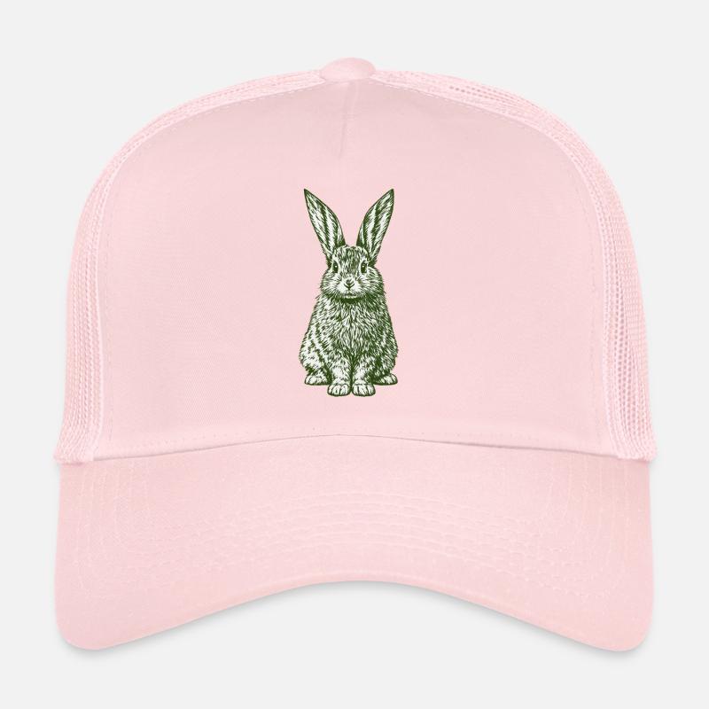 Green Bunny Easter Bunny Vintage Trucker Cap