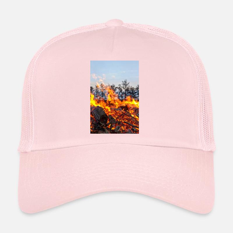 Flame Inferno Easter Fire Motif Poster Trucker Cap