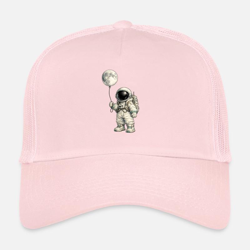 Moon balloon and astronaut - Trucker Cap - pale pink