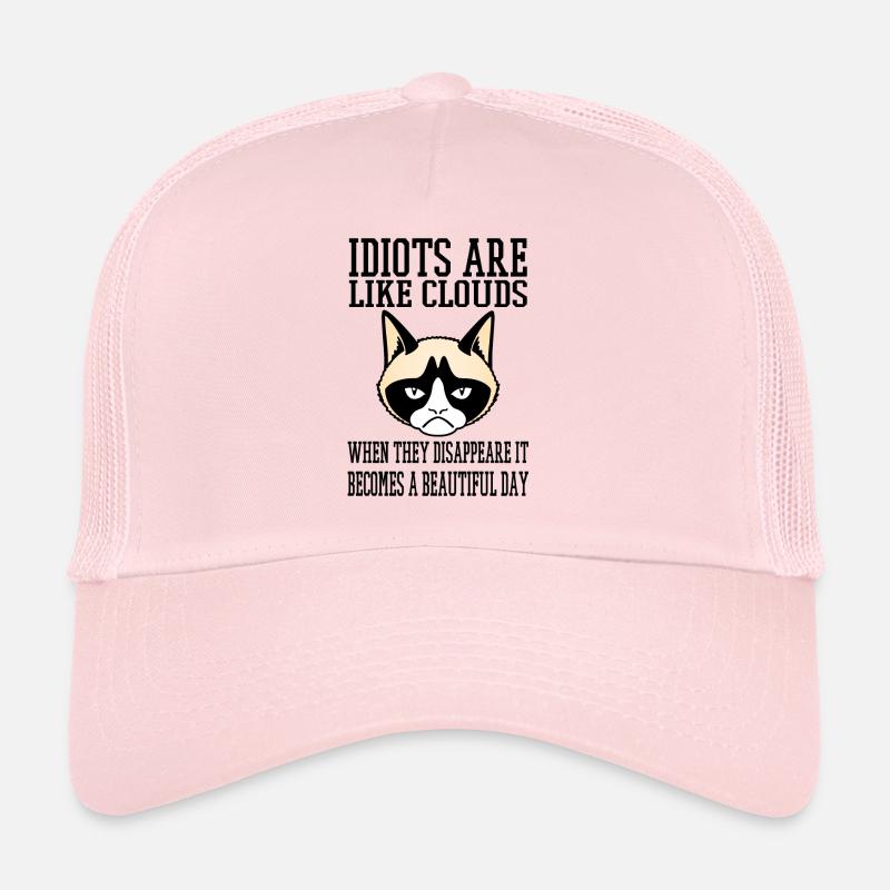 grumpy cat Idiots like clouds Trucker Cap