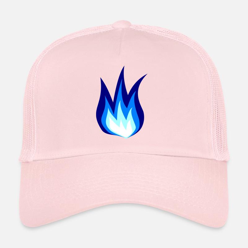 Blue Fire Flames Trucker Cap