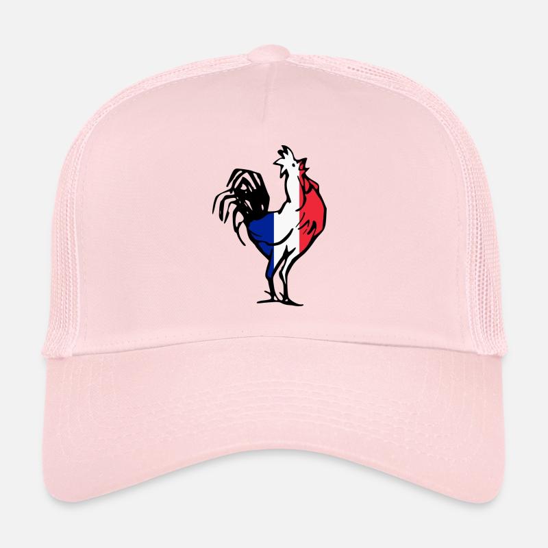 Stolzer Gallischer Frankreich Hahn Geschenk Idee - Trucker Cap - Hellrosa
