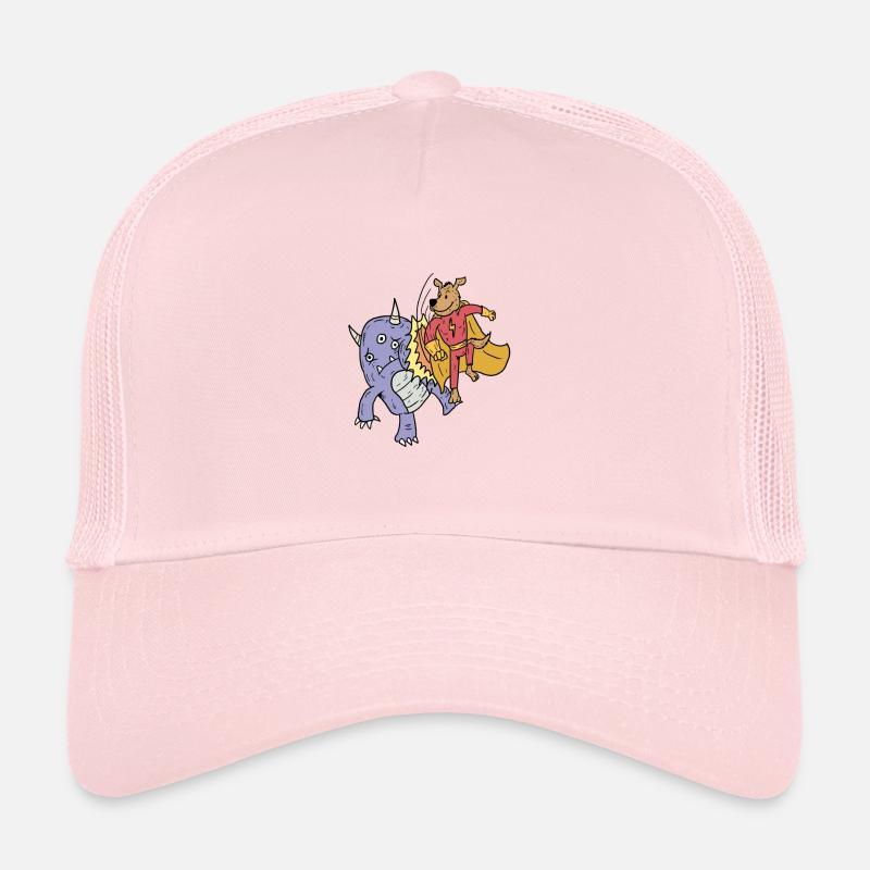 Superhelden Hund kämpft gegen Monster - Trucker Cap - Hellrosa
