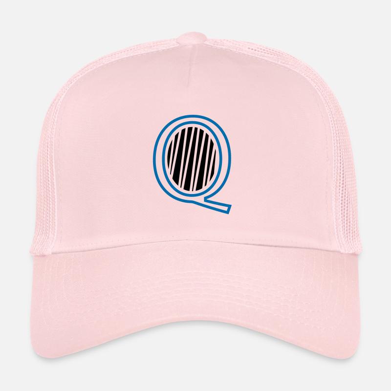 Letter Q - Trucker Cap - pale pink