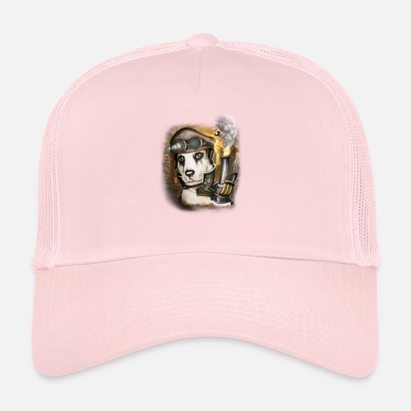 Steampunk Dog # 3 - Casquette trucker  - rose pâle