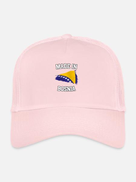 Fabriqué en Bosnie - Casquette trucker  - rose pâle - Devant