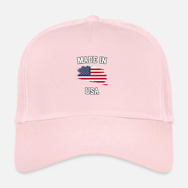 Fabriqué aux États-Unis - Casquette trucker  - rose pâle