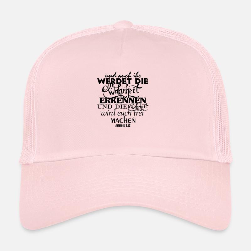 Bibelvers Johannes 8,32 - Trucker Cap - Hellrosa