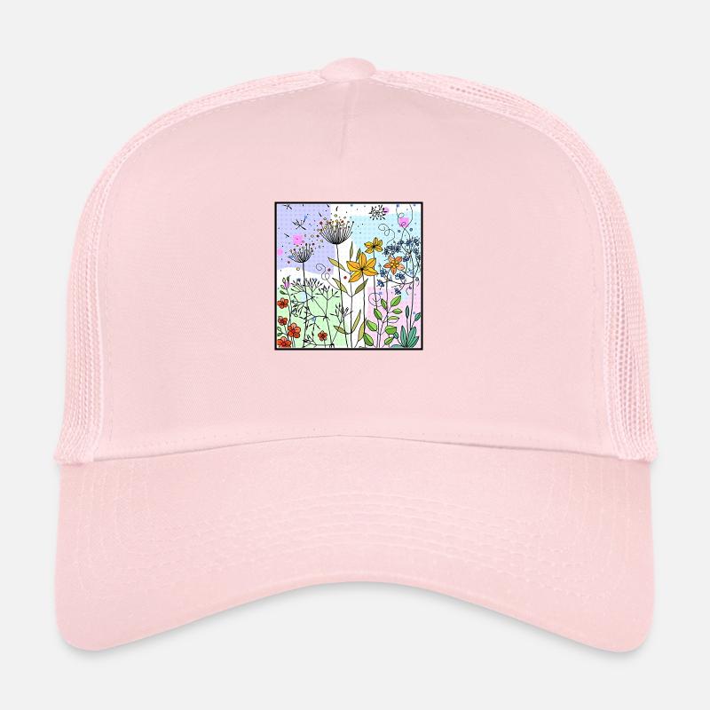 Blumen - Trucker Cap - Hellrosa