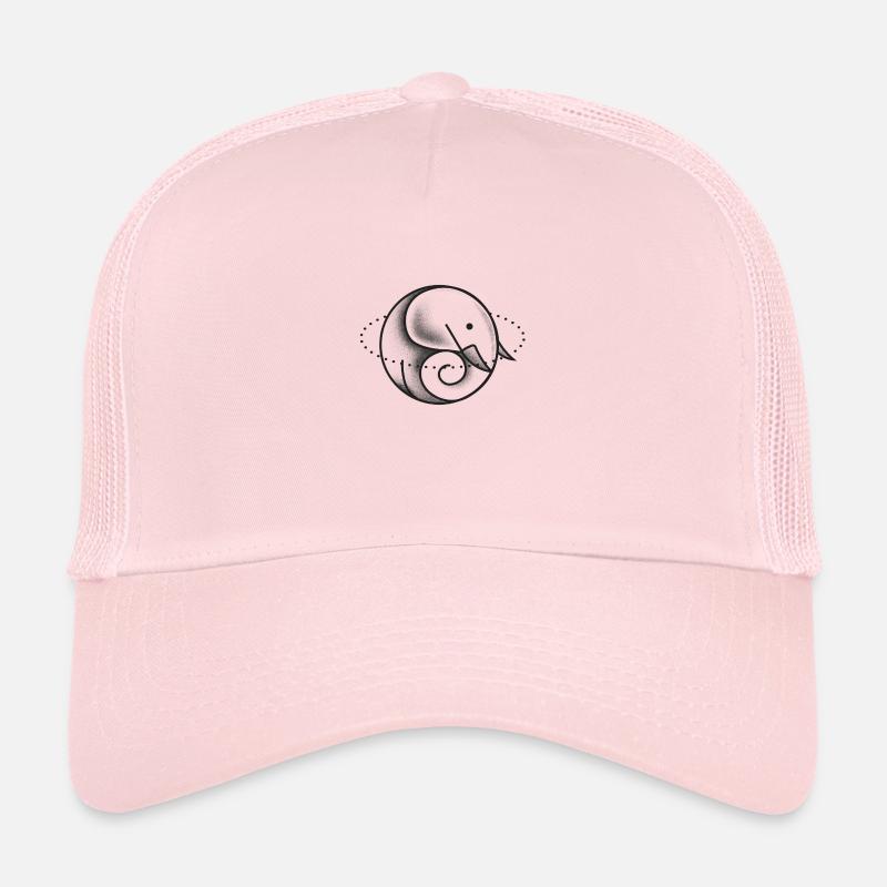 Éléphant mignon cercle gris Casquette trucker 