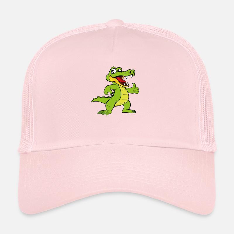 Kroko Kaiman Reptilien Tiere - Trucker Cap - Hellrosa