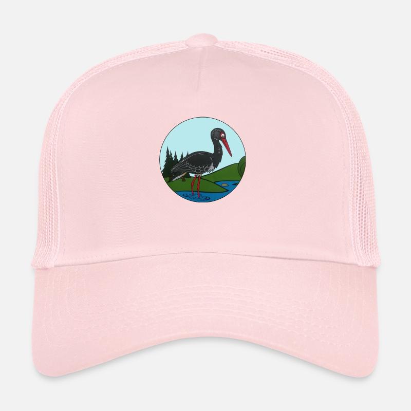 Cigogne noire en cercle Casquette trucker 