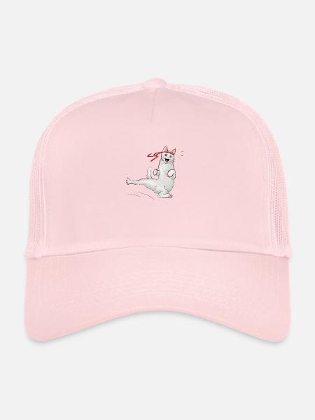 Katze beim Karate - Trucker Cap - Hellrosa - Vorne