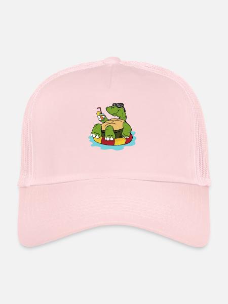 Summer tortoise turtles reptiles - Trucker Cap - pale pink - Front