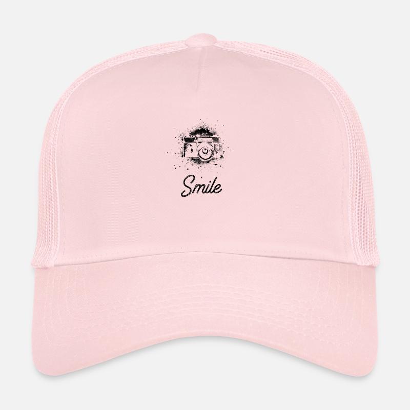 Smile Retro Kamera Bitte Lächeln - Trucker Cap - Hellrosa