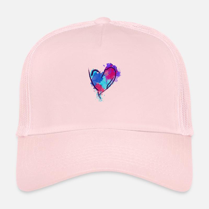 Herz Wasserfarbe gezeichnet - Trucker Cap - Hellrosa