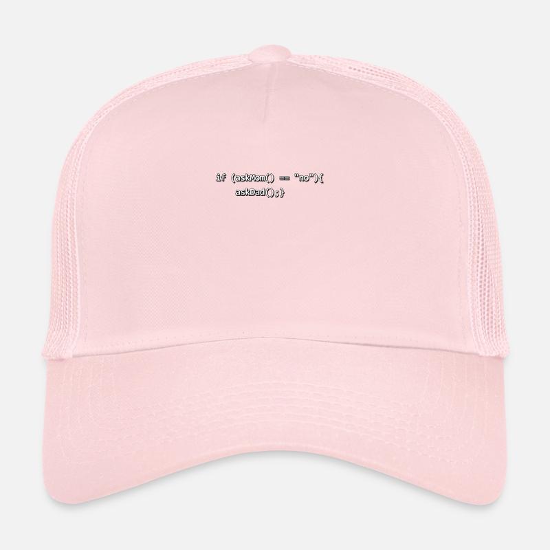 If IF mother father nerd source code programmer - Trucker Cap - pale pink