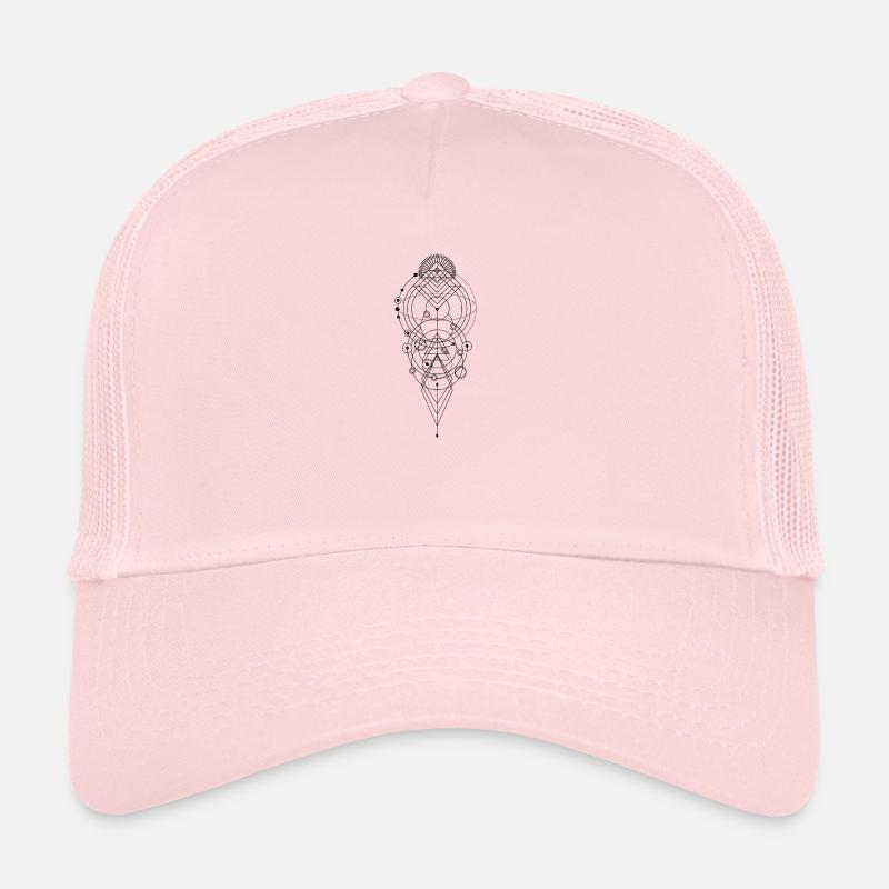 Geometrisch Dreicke Kreis Prisma - Trucker Cap - Hellrosa