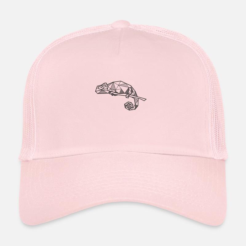 Chamäleon Echse geometrisch Geschenk Hipster - Trucker Cap - Hellrosa