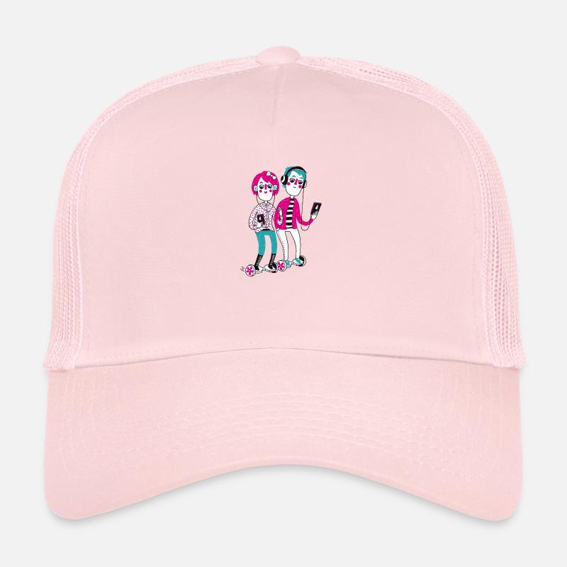 numérisation - Casquette trucker  - rose pâle