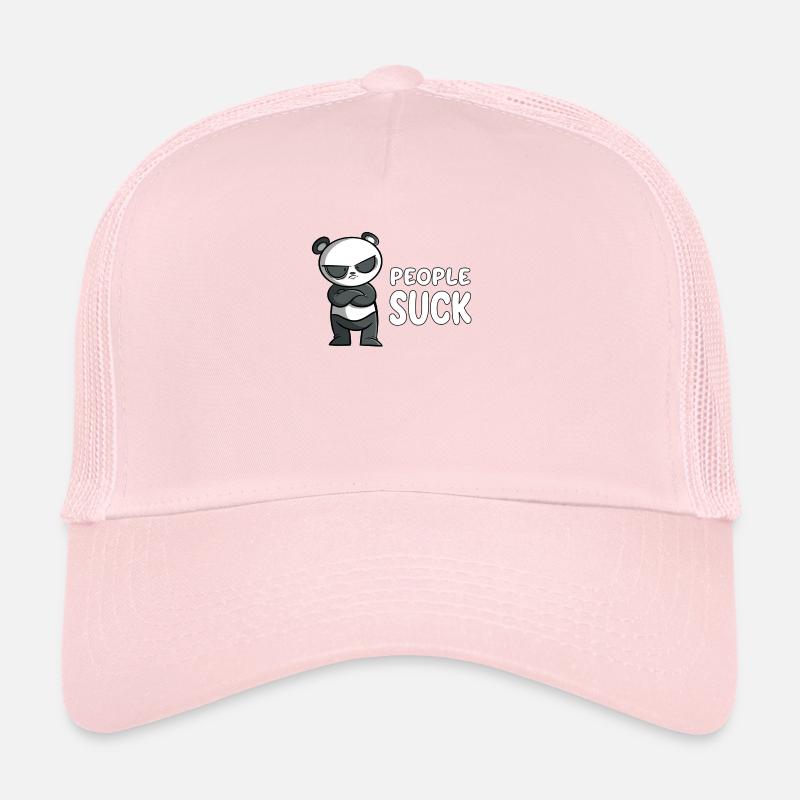 Les gens sucent - Panda - Casquette trucker  - rose pâle