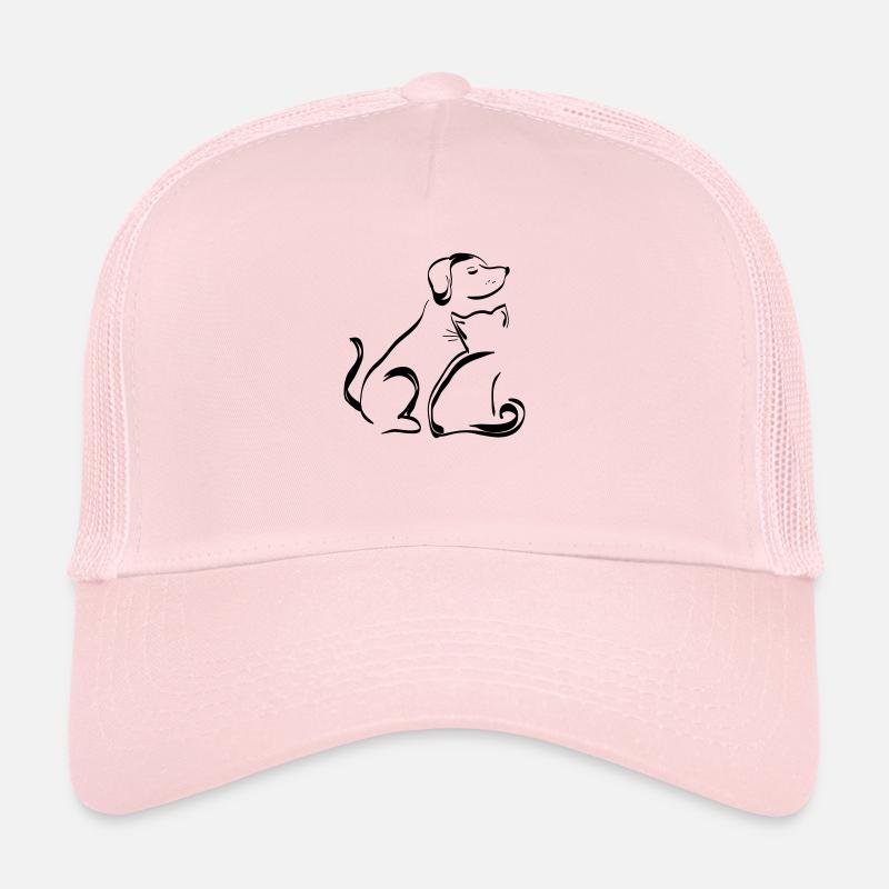 Chien & chat Contours noir Casquette trucker 