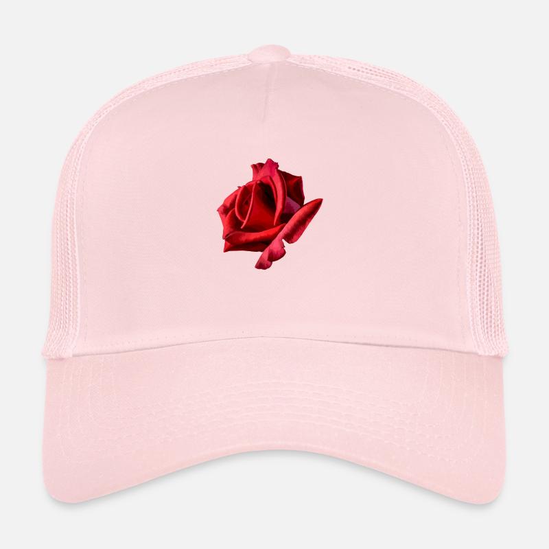 Rose rouge - Casquette trucker  - rose pâle