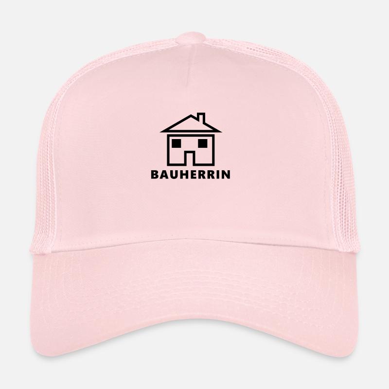 Bauherrin - schwarz - Trucker Cap - Hellrosa