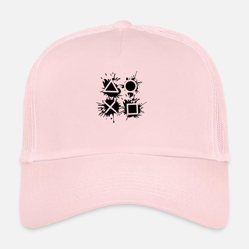 goutte noire X symboles de triangle carré contrôlent Casquette trucker 