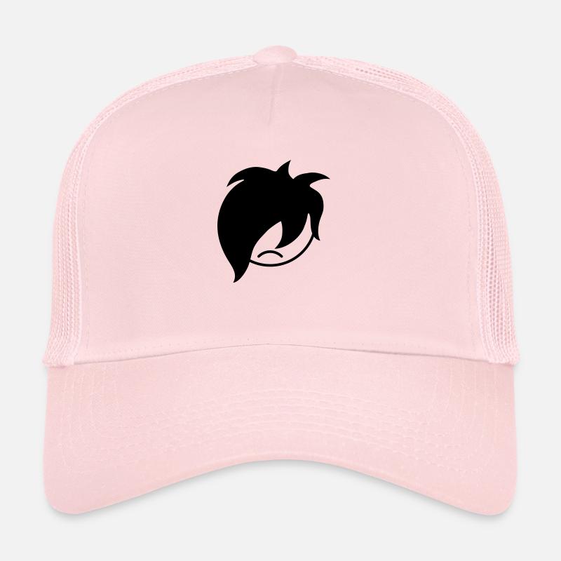 Sad unhappy emo long black hair Trucker Cap