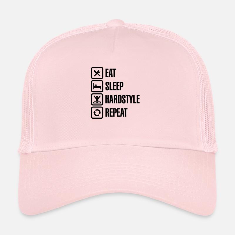Eat Sleep hardstyle Repeat - Casquette trucker  - rose pâle