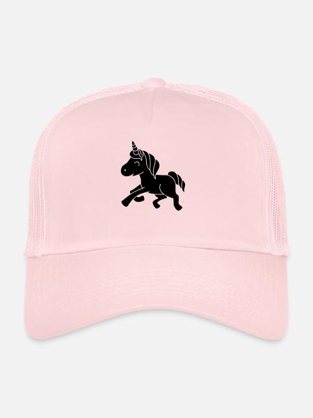 Glückliches Baby Einhorn - Happy Baby Unicorn - Casquette trucker  - rose pâle - Devant
