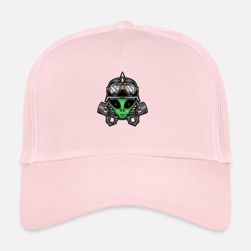Illustration de tête de motard extraterrestre Casquette trucker 